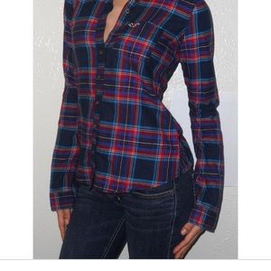 Hollister Red White Medium light Flannel